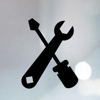 Werkzeug Icon vor abgesoftetem Hintergrund